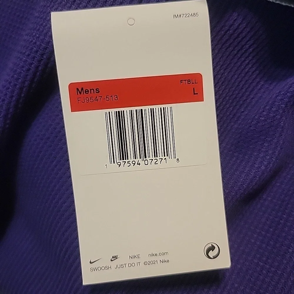 Nike Football‎ Coaches Waffle Knit Sweater Purple Men's Sz Large FJ9547-513 NEW